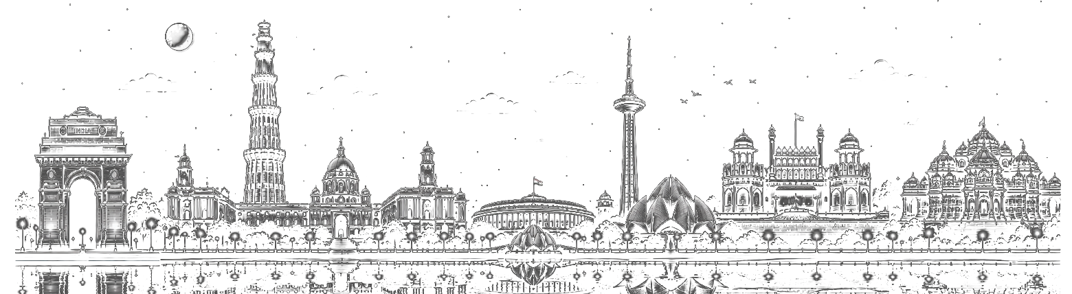 Delhi skyline footer illustration