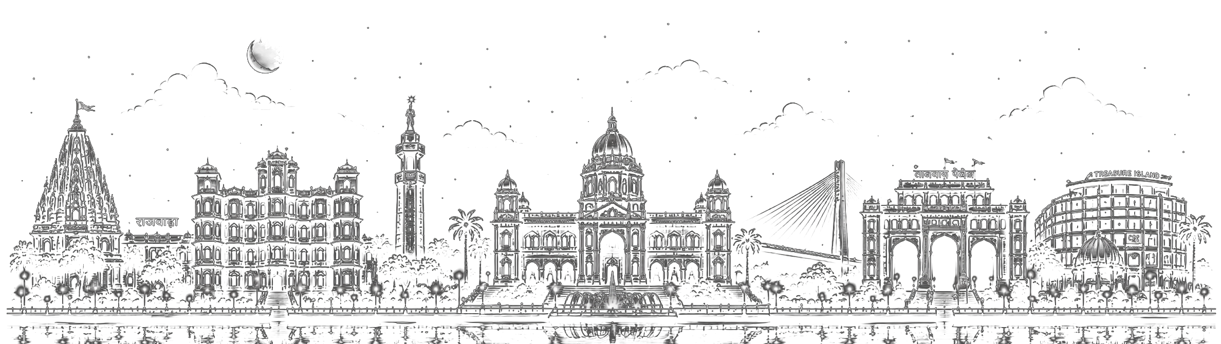 Indore skyline footer illustration